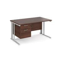 Maestro 25 cable managed 800mm deep desk with 2 drawer ped