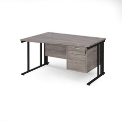 Maestro 25 Cable Managed Left Hand Wave Desk With 2 Drawer Ped