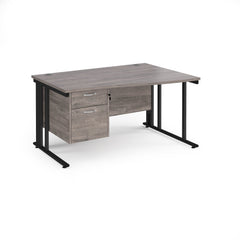 Maestro 25 Cable Managed Right Hand Wave Desk With 2 Drawer Ped
