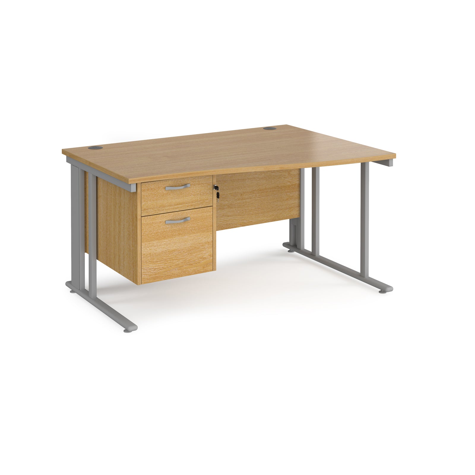 Maestro 25 Cable Managed Right Hand Wave Desk With 2 Drawer Ped