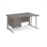 Maestro 25 cable managed right hand wave desk with 3 drawer ped