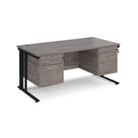 Maestro 25 cable managed 800mm deep desk with 2 x 2 drawer peds