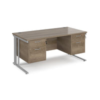 Maestro 25 cable managed 800mm deep desk with 2 x 2 drawer peds