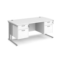 Maestro 25 cable managed 800mm deep desk with 2 x 2 drawer peds