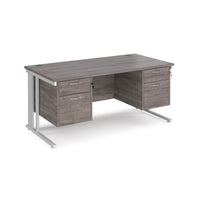 Maestro 25 cable managed 800mm deep desk with 2 x 2 drawer peds