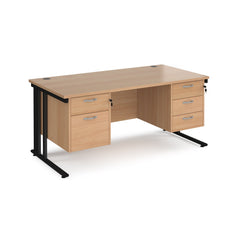 Maestro 25 Cable Managed 800Mm Deep Desk With 2 & 3 Drawer Peds