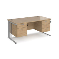 Maestro 25 cable managed 800mm deep desk with 2 & 3 drawer peds