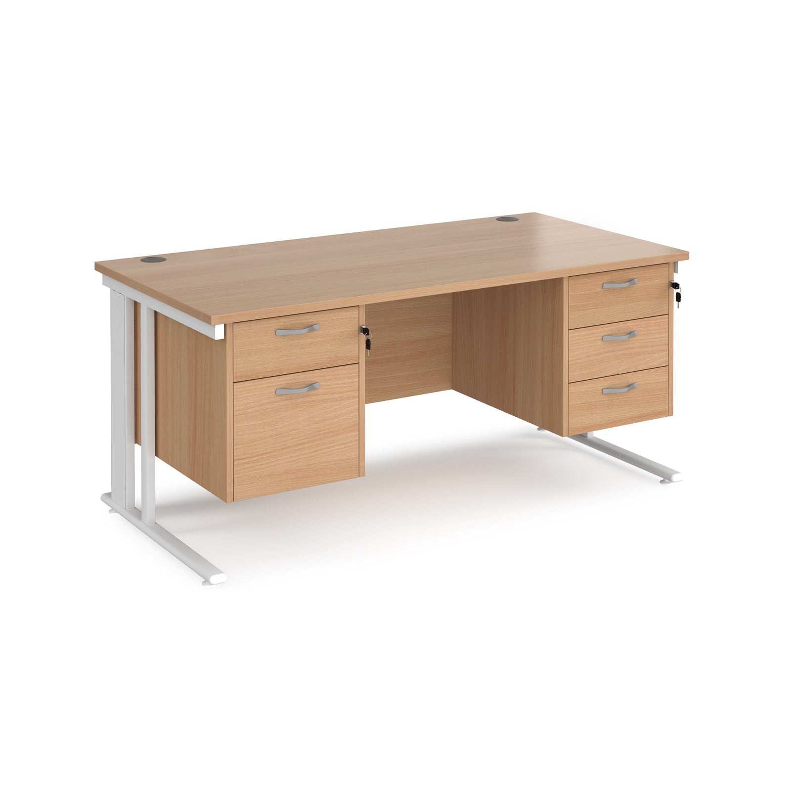 Maestro 25 Cable Managed 800Mm Deep Desk With 2 & 3 Drawer Peds