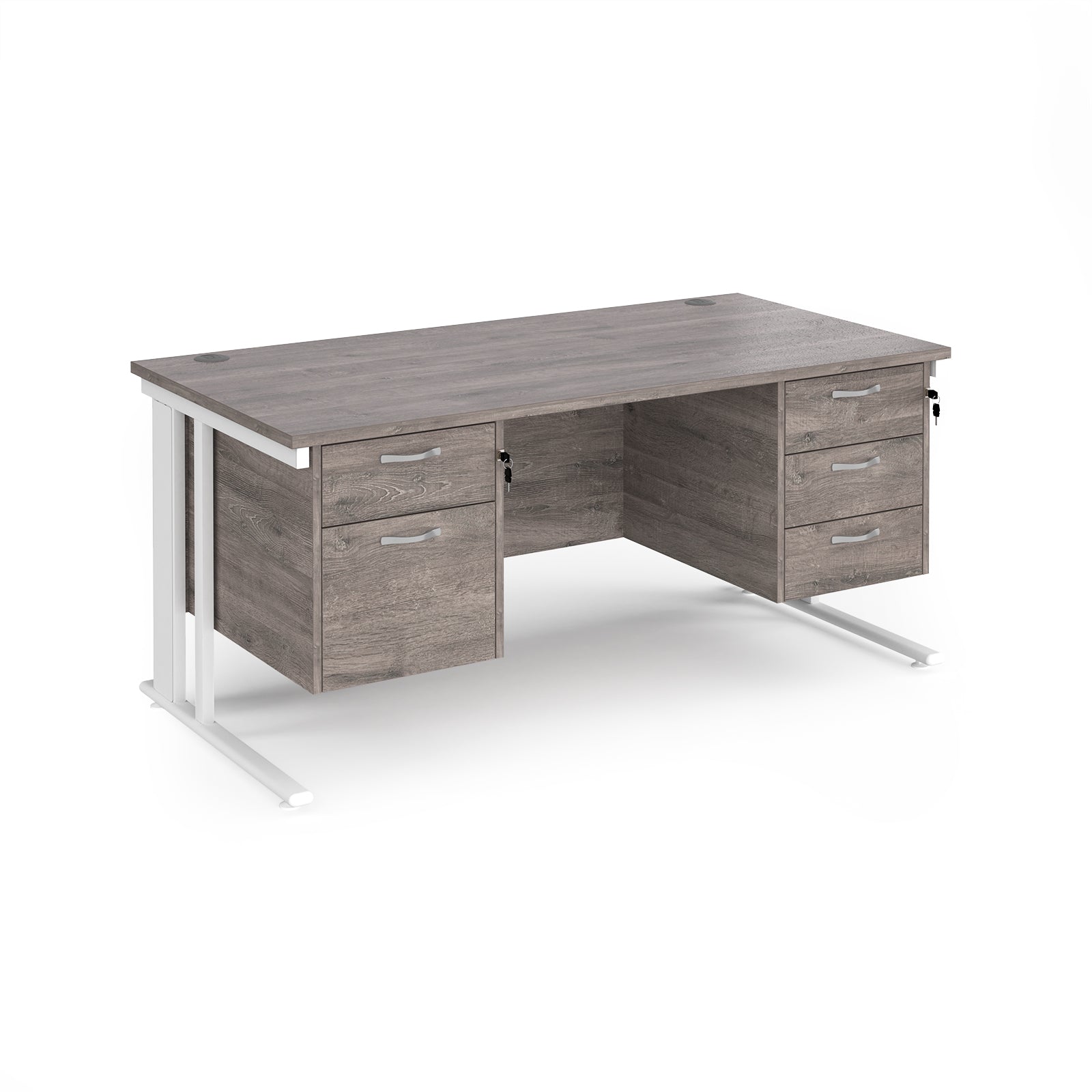 Maestro 25 Cable Managed 800Mm Deep Desk With 2 & 3 Drawer Peds