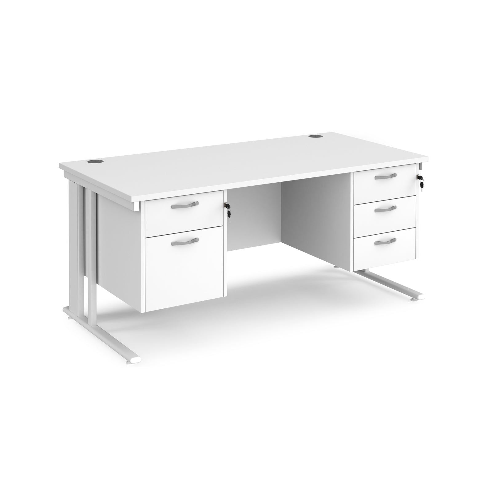 Maestro 25 Cable Managed 800Mm Deep Desk With 2 & 3 Drawer Peds