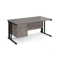 Maestro 25 cable managed 800mm deep desk with 2 drawer ped