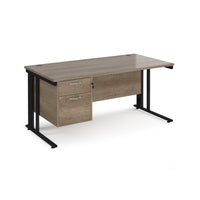 Maestro 25 cable managed 800mm deep desk with 2 drawer ped