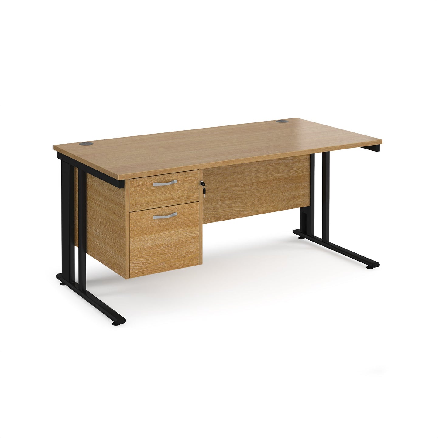 Maestro 25 cable managed 800mm deep desk with 2 drawer ped
