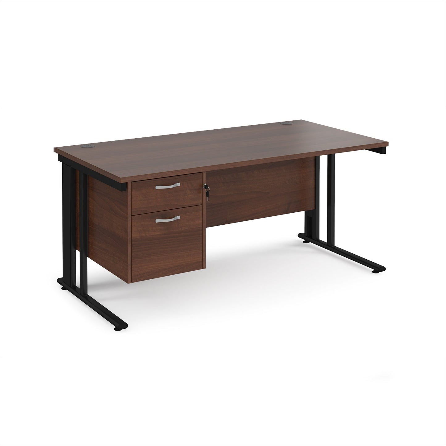 Maestro 25 cable managed 800mm deep desk with 2 drawer ped