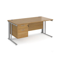 Maestro 25 cable managed 800mm deep desk with 2 drawer ped