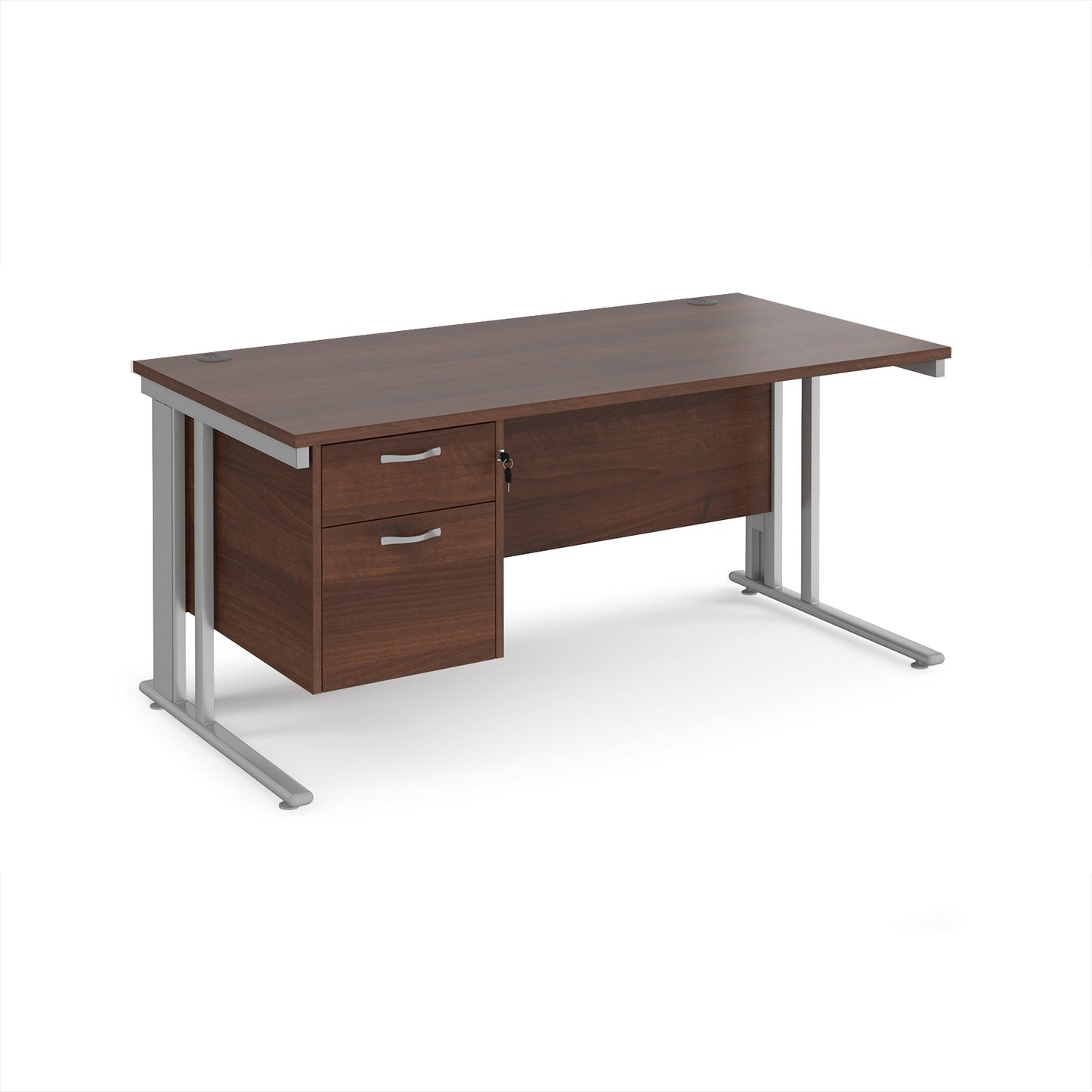 Maestro 25 cable managed 800mm deep desk with 2 drawer ped