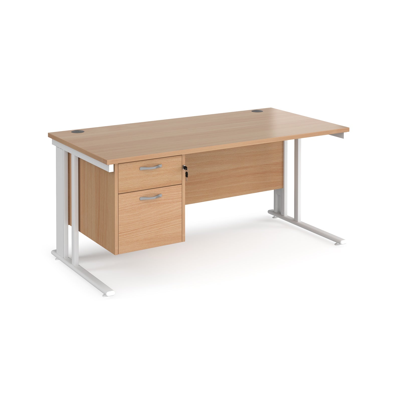 Maestro 25 Cable Managed 800Mm Deep Desk With 2 Drawer Ped