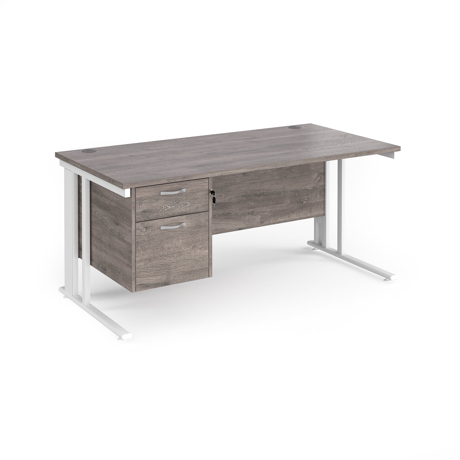 Maestro 25 Cable Managed 800Mm Deep Desk With 2 Drawer Ped