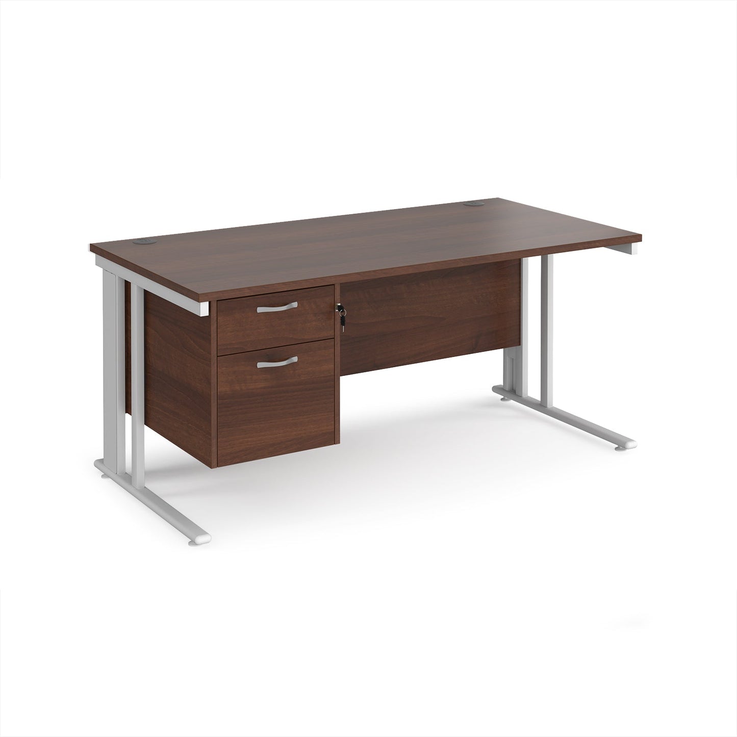 Maestro 25 cable managed 800mm deep desk with 2 drawer ped