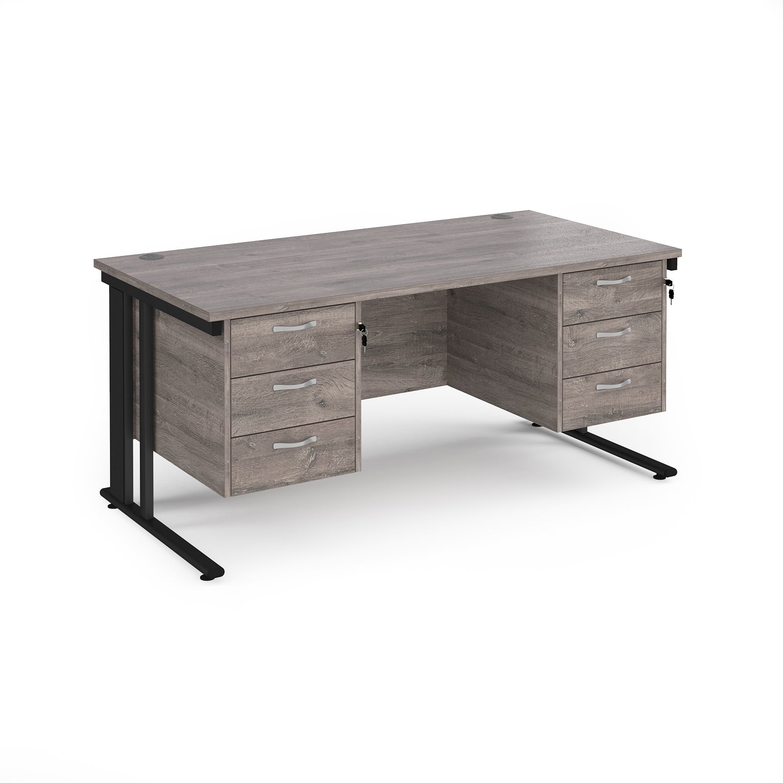 Maestro 25 Cable Managed 800Mm Deep Desk With 2 X 3 Drawer Peds