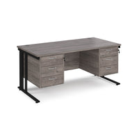 Maestro 25 cable managed 800mm deep desk with 2 x 3 drawer peds