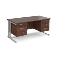 Maestro 25 cable managed 800mm deep desk with 2 x 3 drawer peds