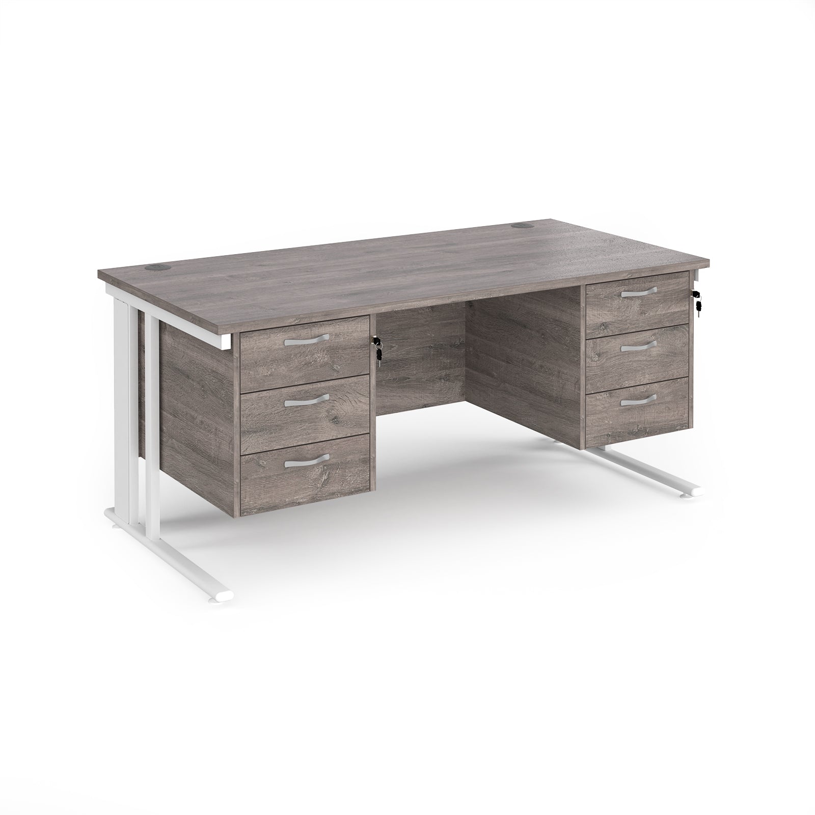 Maestro 25 Cable Managed 800Mm Deep Desk With 2 X 3 Drawer Peds