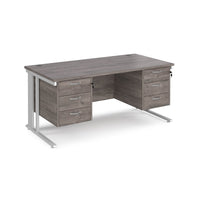 Maestro 25 cable managed 800mm deep desk with 2 x 3 drawer peds