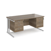 Maestro 25 cable managed 800mm deep desk with 2 x 3 drawer peds
