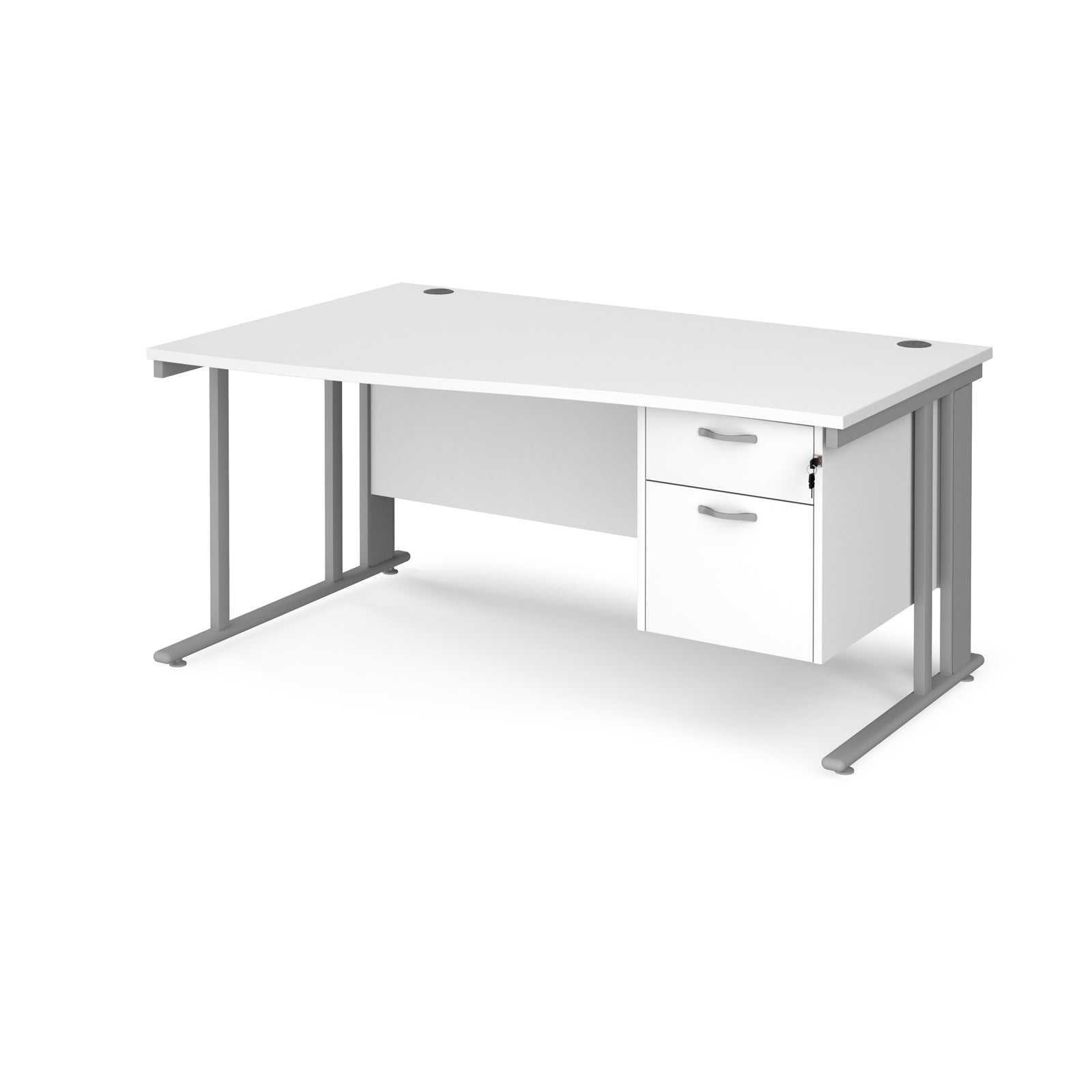 Maestro 25 Cable Managed Left Hand Wave Desk With 2 Drawer Ped