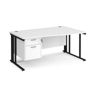 Maestro 25 cable managed right hand wave desk with 2 drawer ped