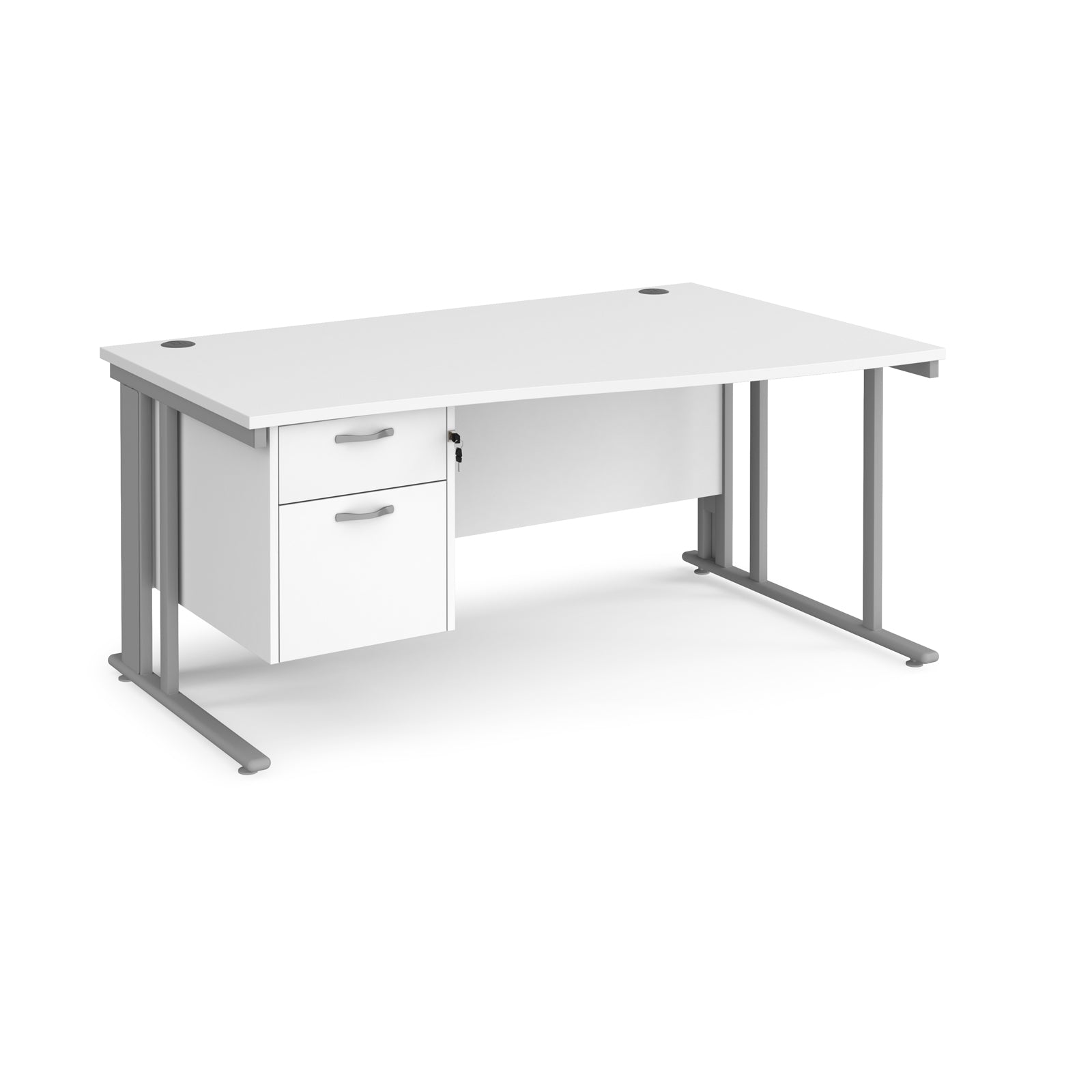 Maestro 25 Cable Managed Right Hand Wave Desk With 2 Drawer Ped