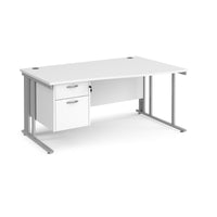 Maestro 25 cable managed right hand wave desk with 2 drawer ped