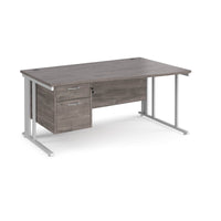 Maestro 25 cable managed right hand wave desk with 2 drawer ped