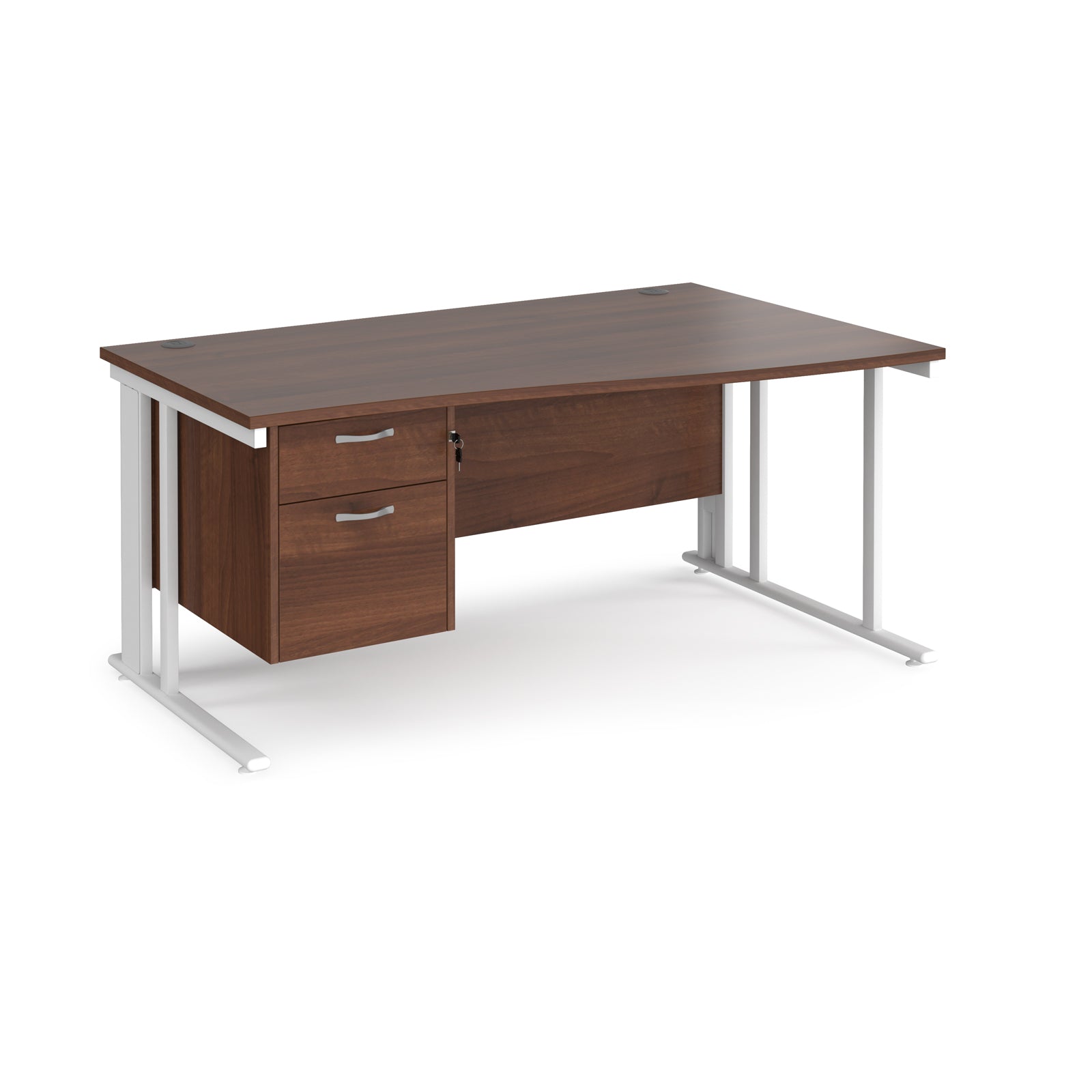 Maestro 25 Cable Managed Right Hand Wave Desk With 2 Drawer Ped