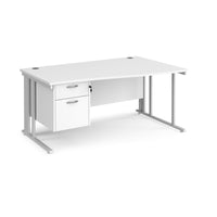 Maestro 25 cable managed right hand wave desk with 2 drawer ped