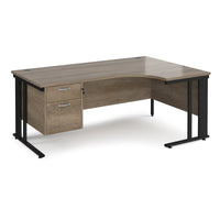 Maestro 25 cable managed right hand ergonomic desk with 2 drawer ped