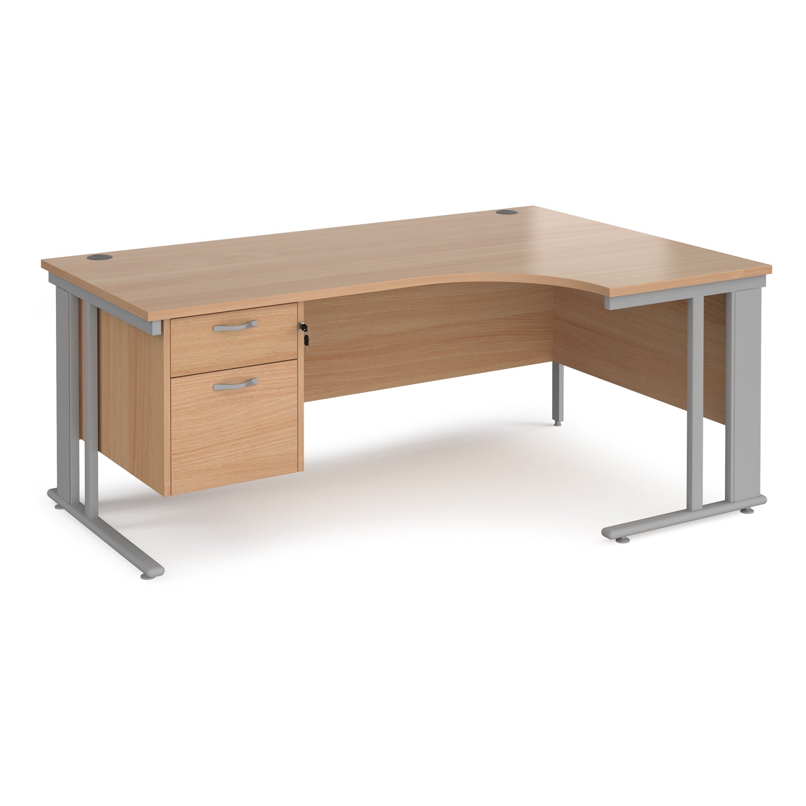 Maestro 25 Cable Managed Right Hand Ergonomic Desk With 2 Drawer Ped