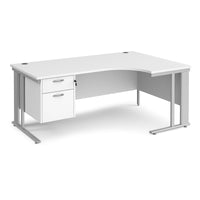 Maestro 25 cable managed right hand ergonomic desk with 2 drawer ped