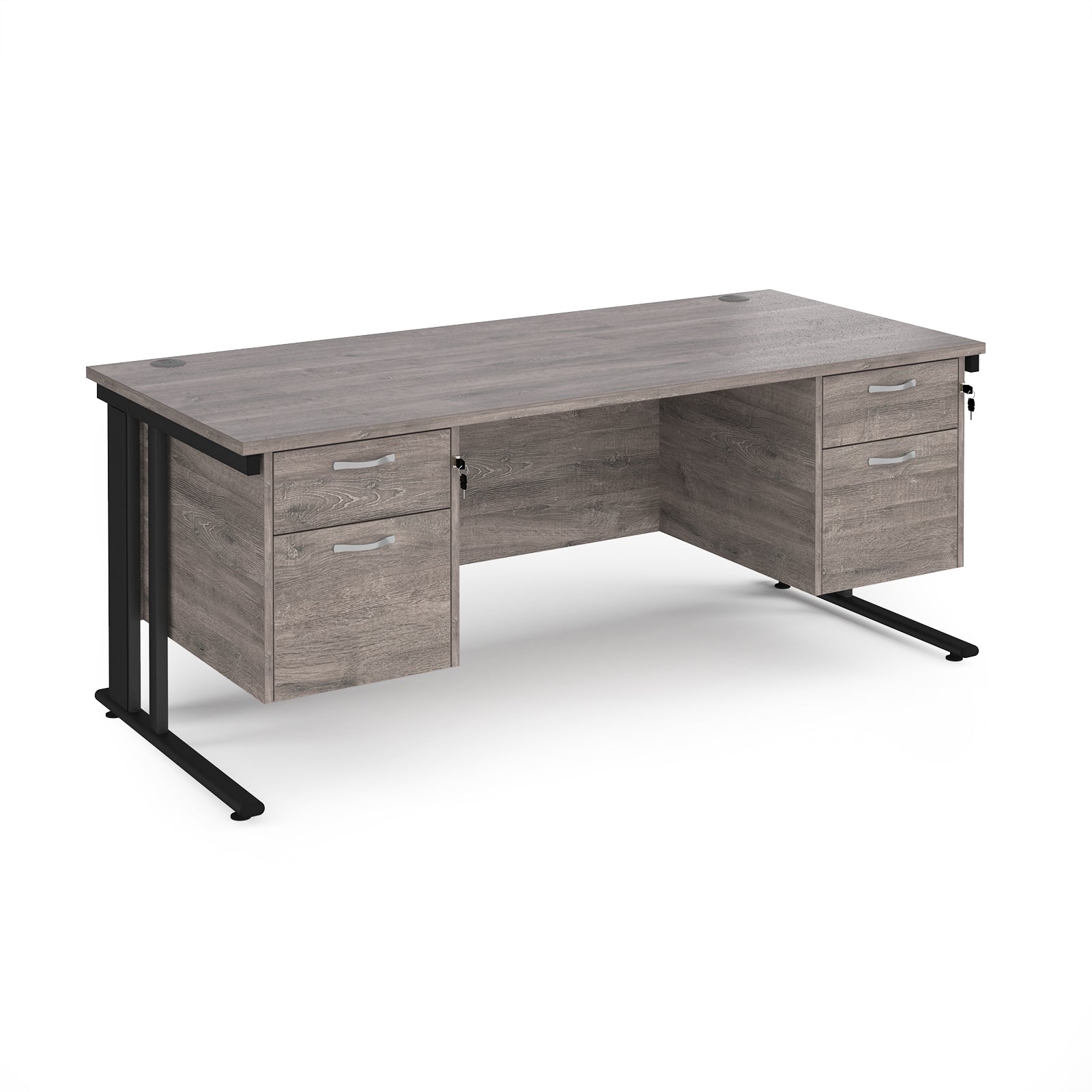 Maestro 25 Cable Managed 800Mm Deep Desk With 2 X 2 Drawer Peds
