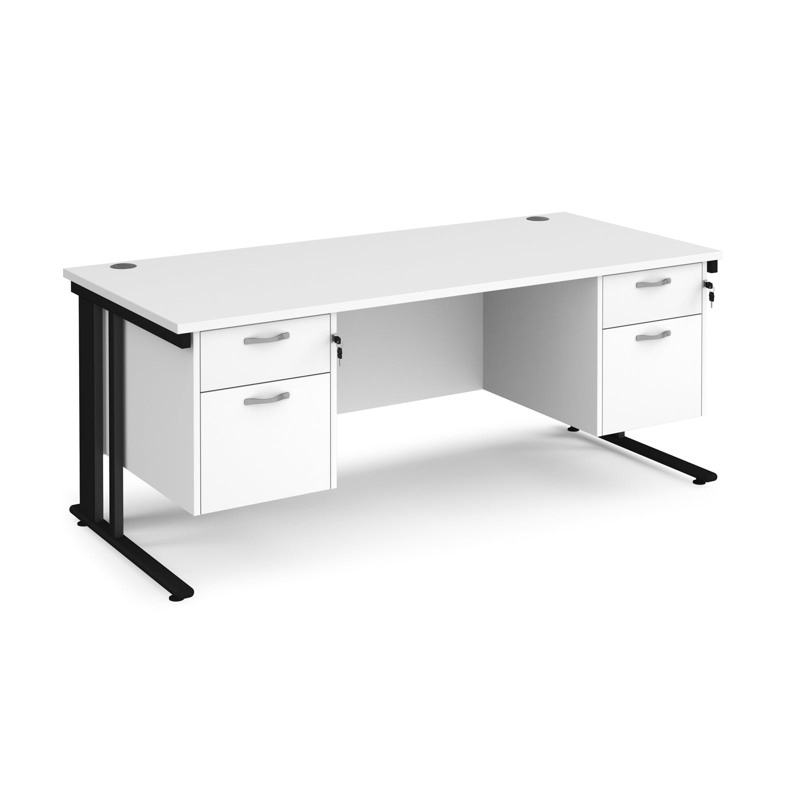 Maestro 25 Cable Managed 800Mm Deep Desk With 2 X 2 Drawer Peds