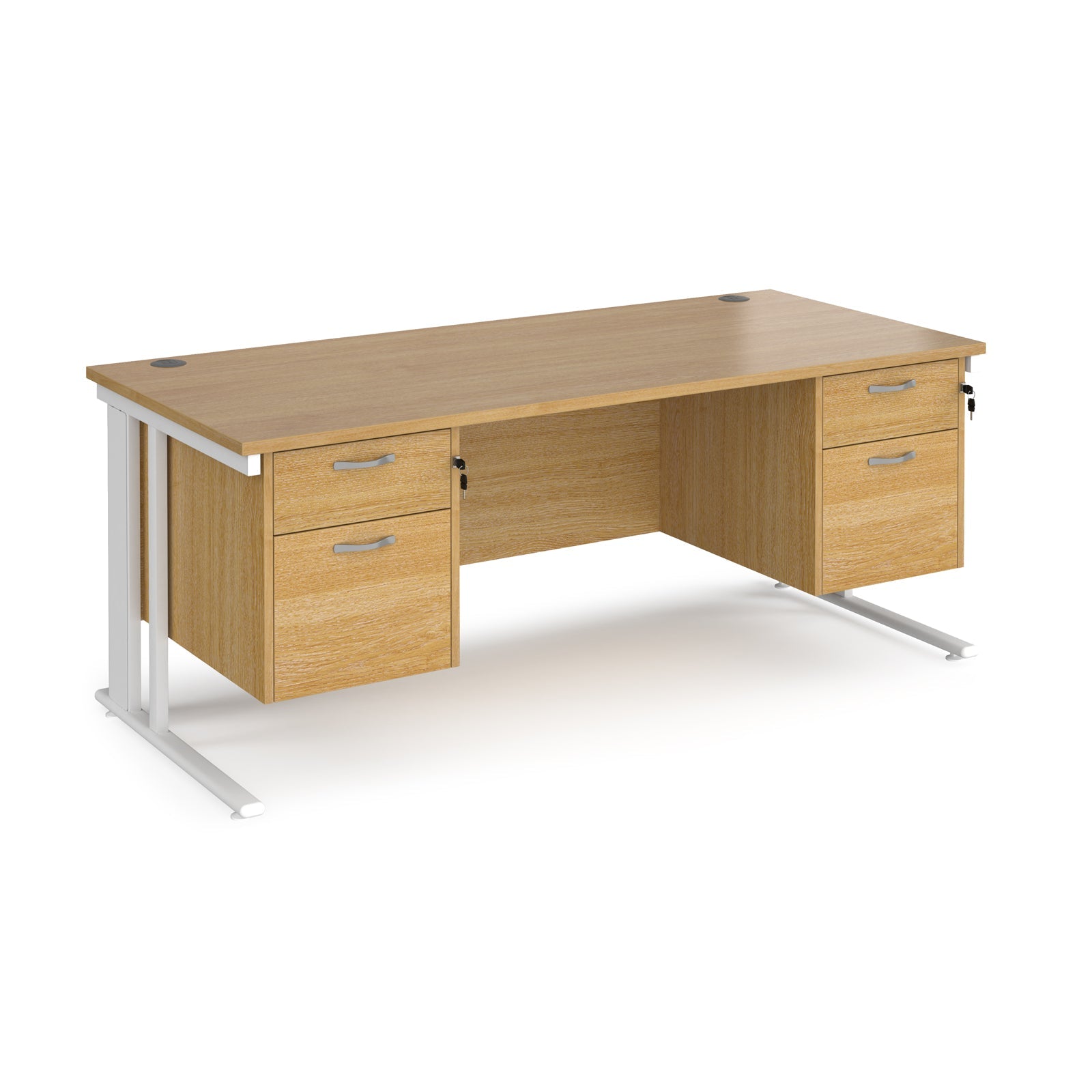Maestro 25 Cable Managed 800Mm Deep Desk With 2 X 2 Drawer Peds