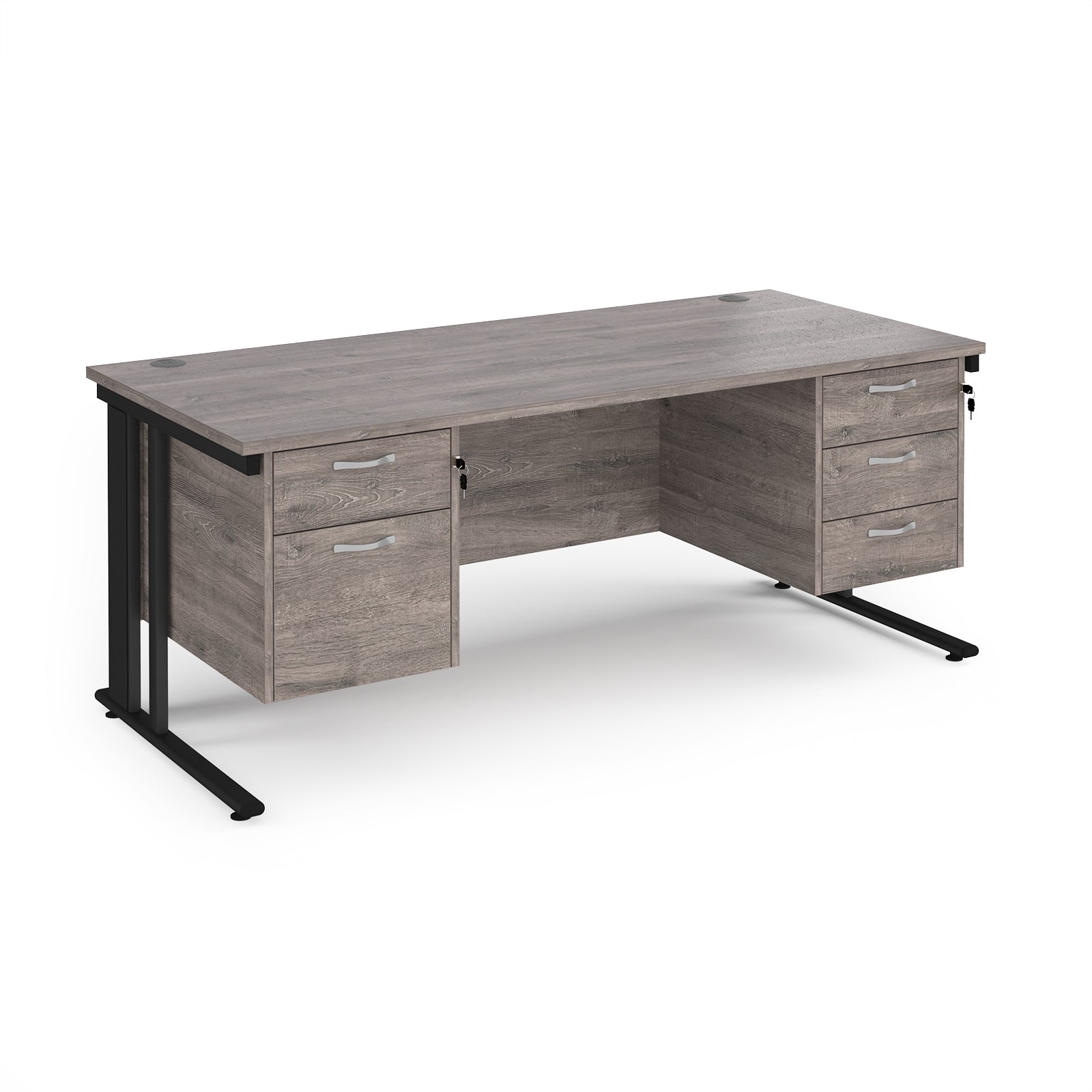 Maestro 25 Cable Managed 800Mm Deep Desk With 2 & 3 Drawer Peds