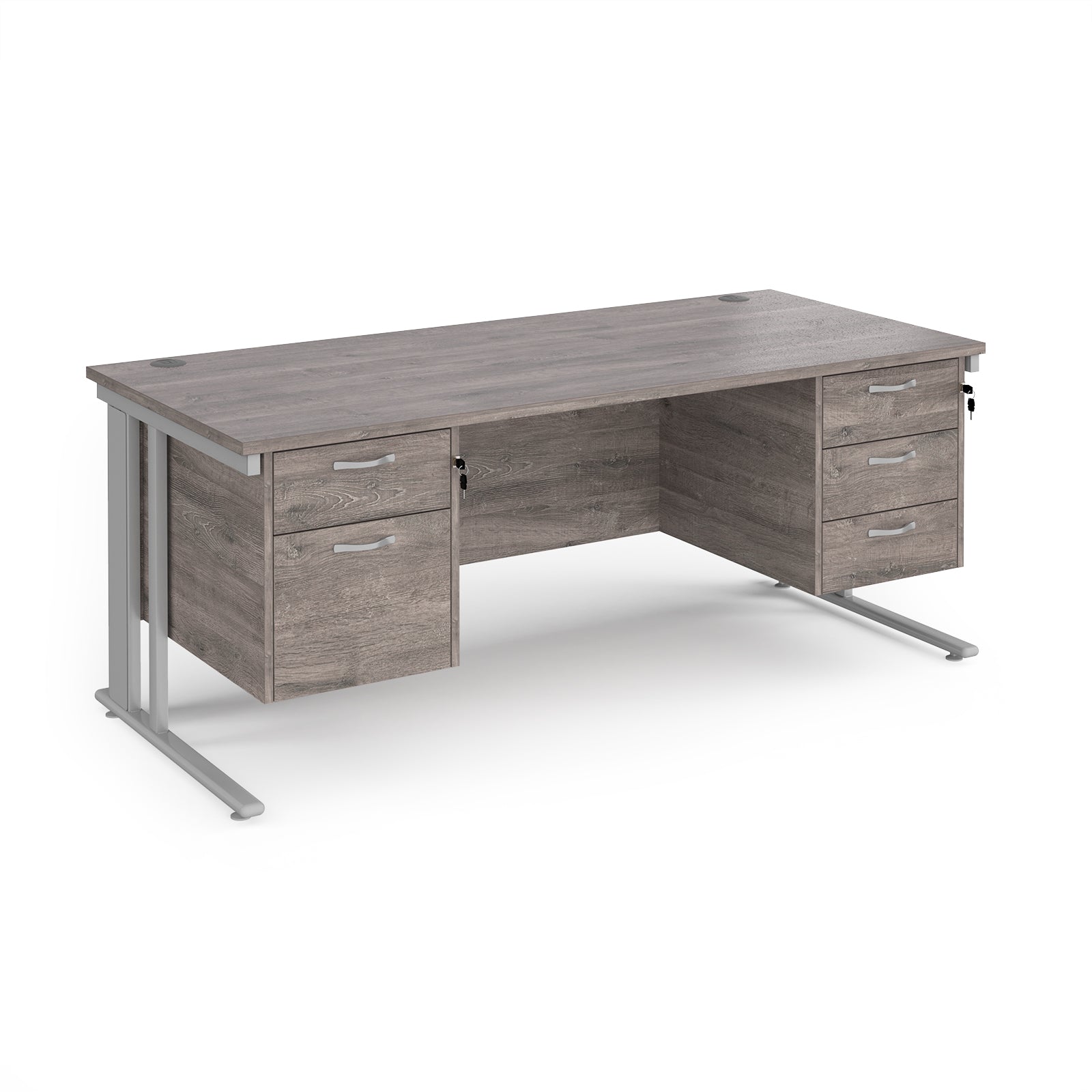 Maestro 25 Cable Managed 800Mm Deep Desk With 2 & 3 Drawer Peds