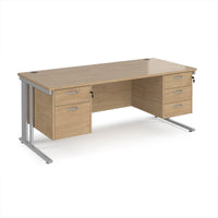 Maestro 25 cable managed 800mm deep desk with 2 & 3 drawer peds