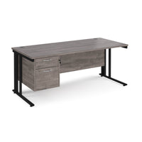 Maestro 25 cable managed 800mm deep desk with 2 drawer ped