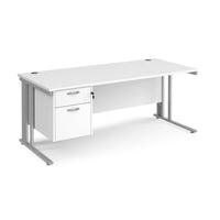 Maestro 25 cable managed 800mm deep desk with 2 drawer ped