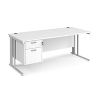 Maestro 25 cable managed 800mm deep desk with 2 drawer ped