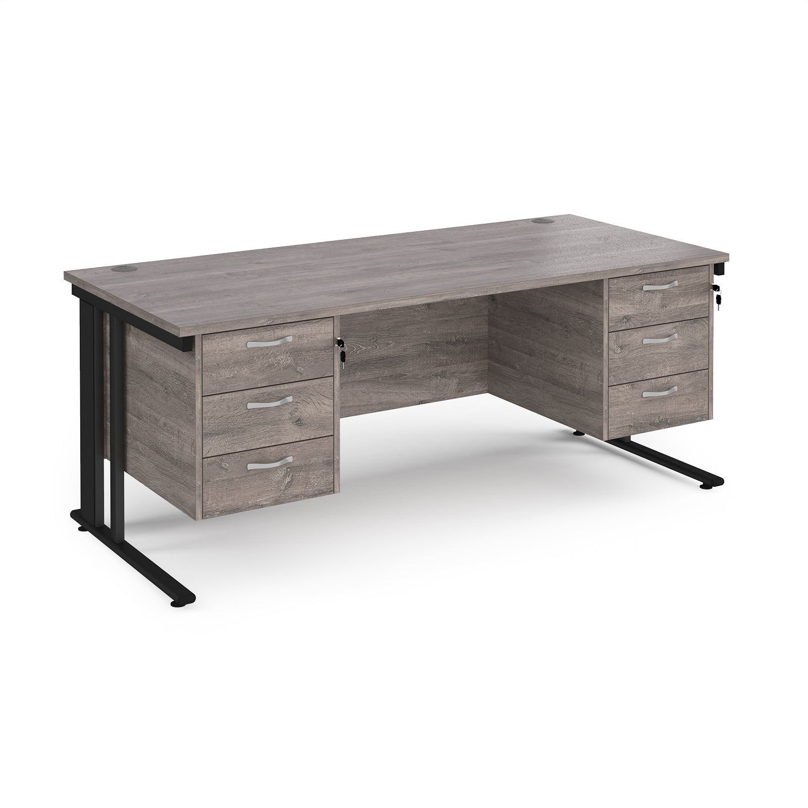 Maestro 25 Cable Managed 800Mm Deep Desk With 2 X 3 Drawer Peds
