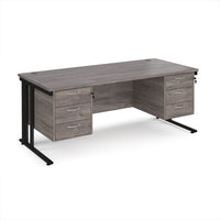 Maestro 25 cable managed 800mm deep desk with 2 x 3 drawer peds